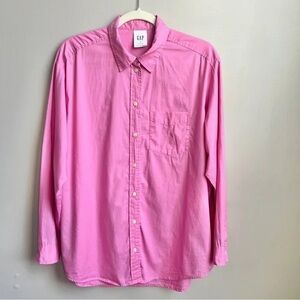 GAP Women's Bright Pink Button-Down Shirt